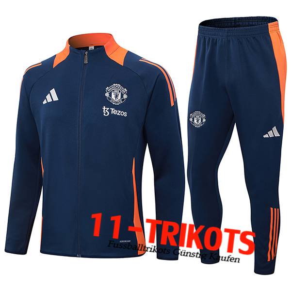 Manchester United Trainingsanzug Trainingsjacke Blau/Orange 2024/2025