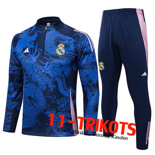 Real Madrid Trainingsanzug Blau/Rosa 2024/2025