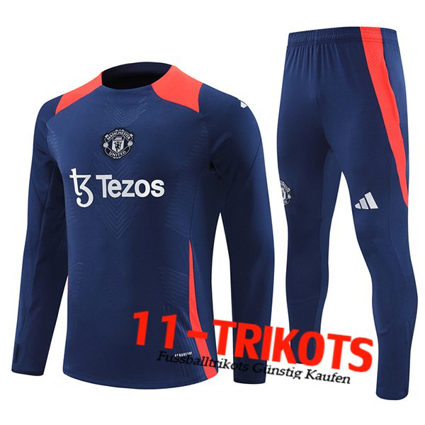 Manchester United Trainingsanzug Blau/Orange 2024/2025 -04