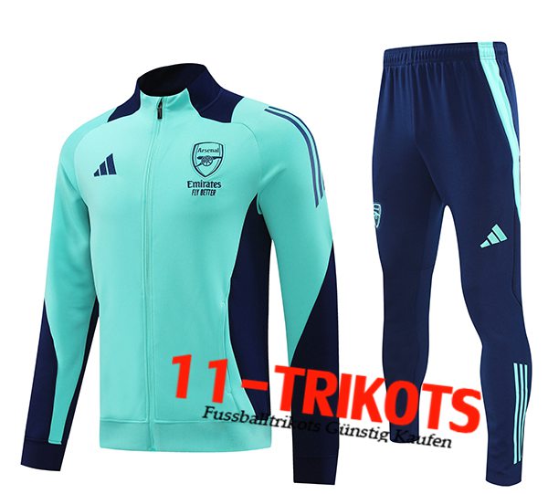 Arsenal Trainingsanzug Mit Kapuze Grün/Blau 2024/2025