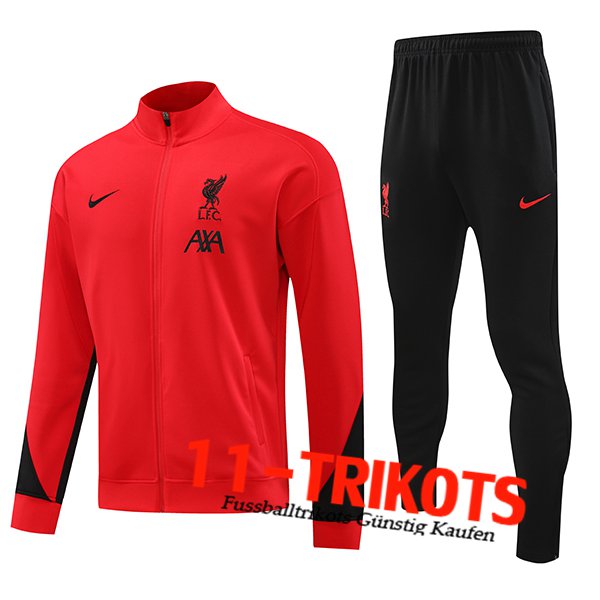 FC Liverpool Trainingsanzug Mit Kapuze Rot/Schwarz 2024/2025