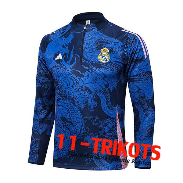 Real Madrid Training Sweatshirt Blau/Rosa 2024/2025