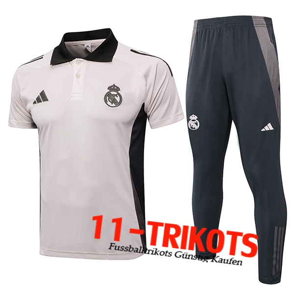 Real Madrid Poloshirt Rosa/Grau 2024/2025