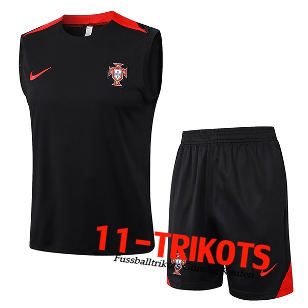 Portugal Trainings-Tanktop Schwarz/Rot 2024/2025 -02