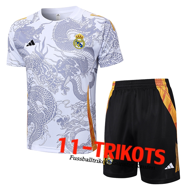 Real Madrid Trainingstrikot Weiß/Grau 2024/2025 -02