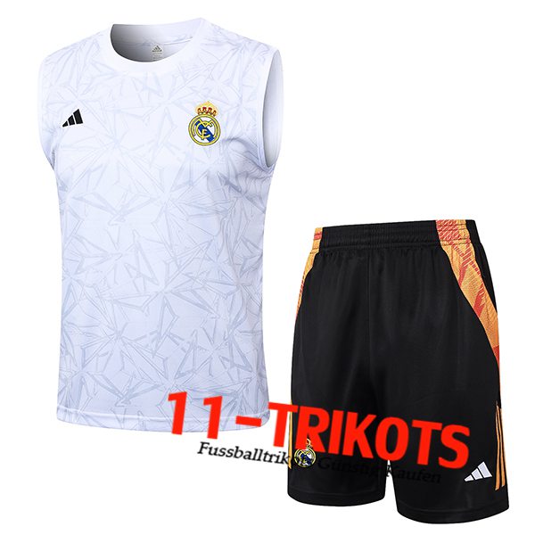 Real Madrid Trainings-Tanktop Weiß 2024/2025 -02