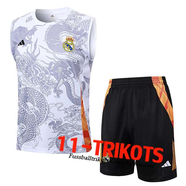 Real Madrid Trainings-Tanktop Weiß/Grau 2024/2025