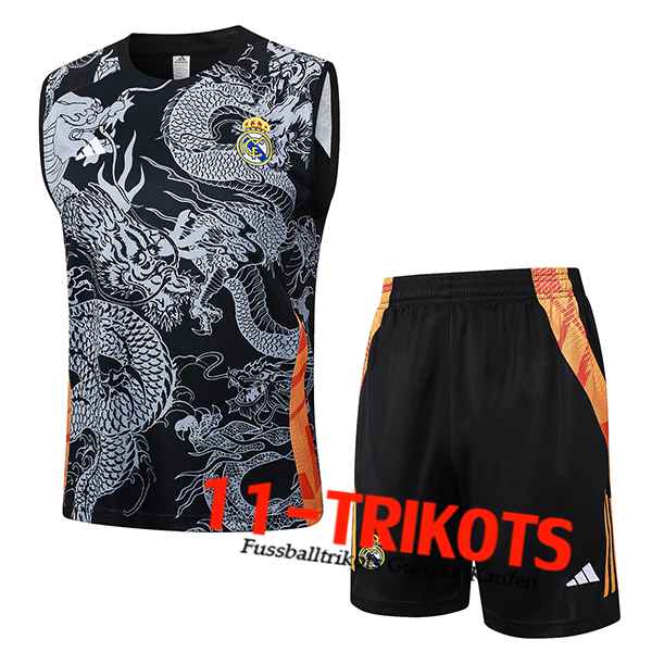 Real Madrid Trainings-Tanktop Grau/Schwarz 2024/2025