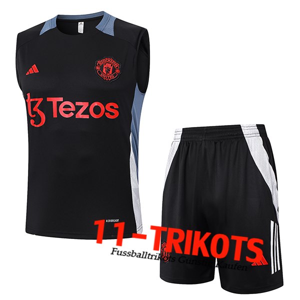 Manchester United Trainings-Tanktop Schwarz 2024/2025