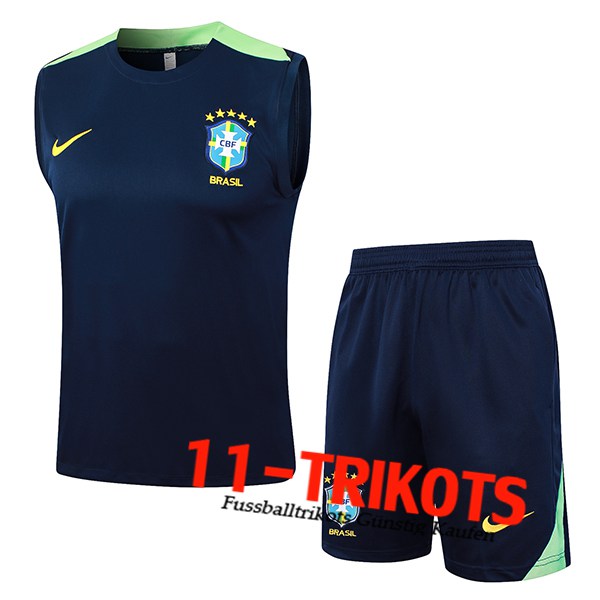 Brasilien Trainings-Tanktop Blau/Grün 2024/2025 -02