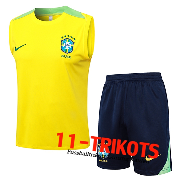 Brasilien Trainings-Tanktop Gelb/Grün 2024/2025