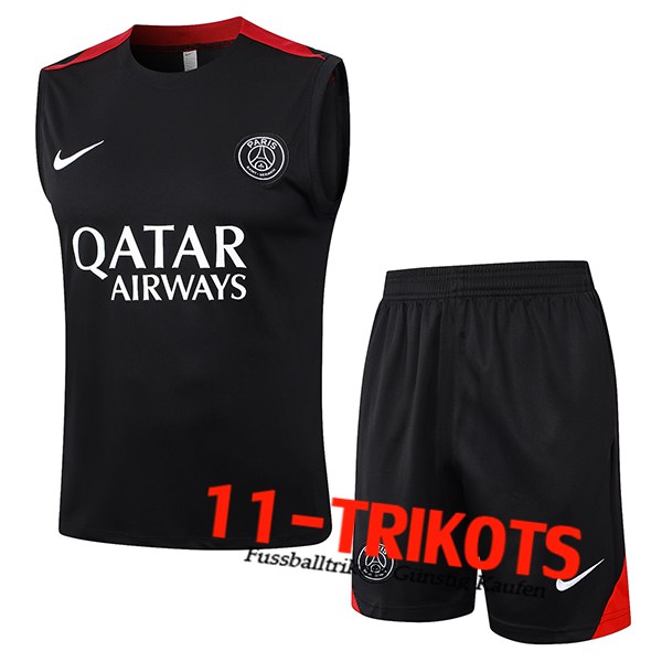 PSG Trainings-Tanktop Schwarz/Rot 2024/2025 -02