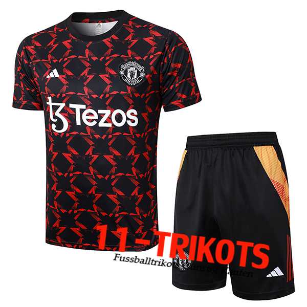 Manchester United Trainingstrikot Schwarz/Rot 2024/2025 -02