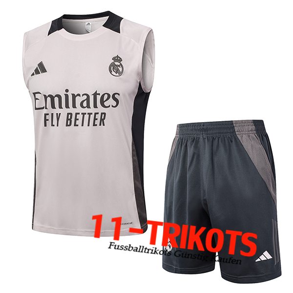 Real Madrid Trainings-Tanktop Rosa/Grau 2024/2025 -02