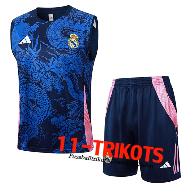 Real Madrid Trainings-Tanktop Blau/Rosa 2024/2025