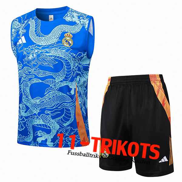 Real Madrid Trainings-Tanktop Blau/Orange 2024/2025