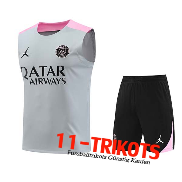 PSG Trainings-Tanktop Grau/Rosa 2024/2025