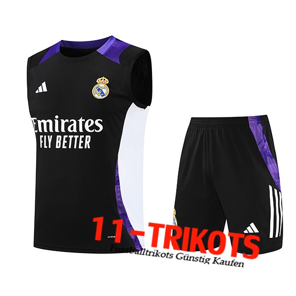 Real Madrid Trainings-Tanktop Schwarz/lila/Weiß 2024/2025