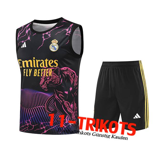 Real Madrid Trainings-Tanktop Schwarz/lila/Gelb 2024/2025