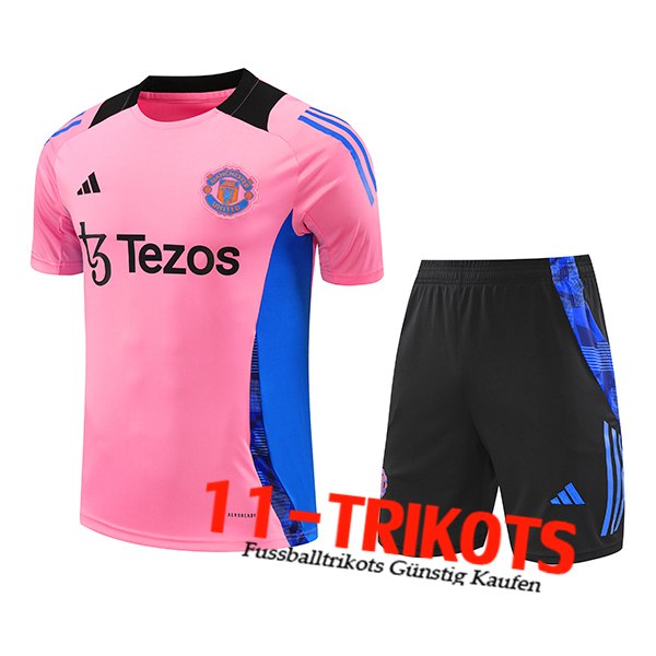 Manchester United Trainingstrikot Rosa/Blau/Schwarz 2024/2025