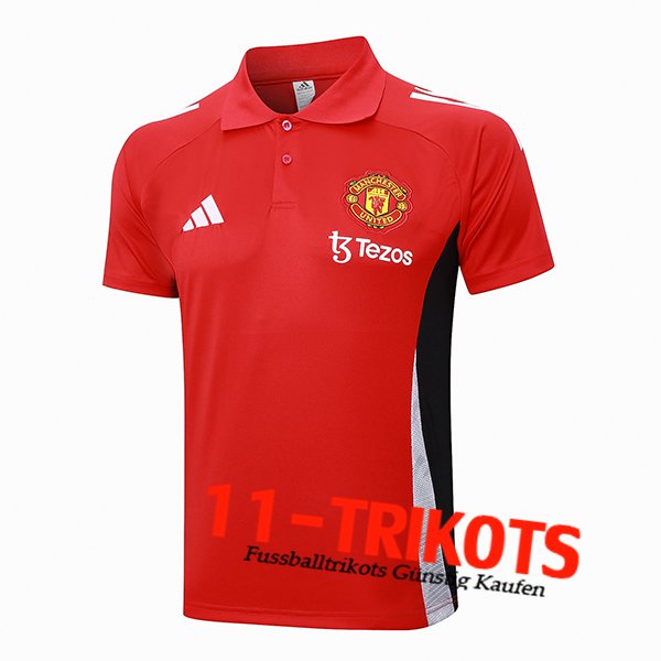 Manchester United Poloshirt Rot/Schwarz/Weiß 2024/2025