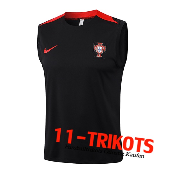 Portugal Trainings-Tanktop Schwarz/Rot 2024/2025 -02