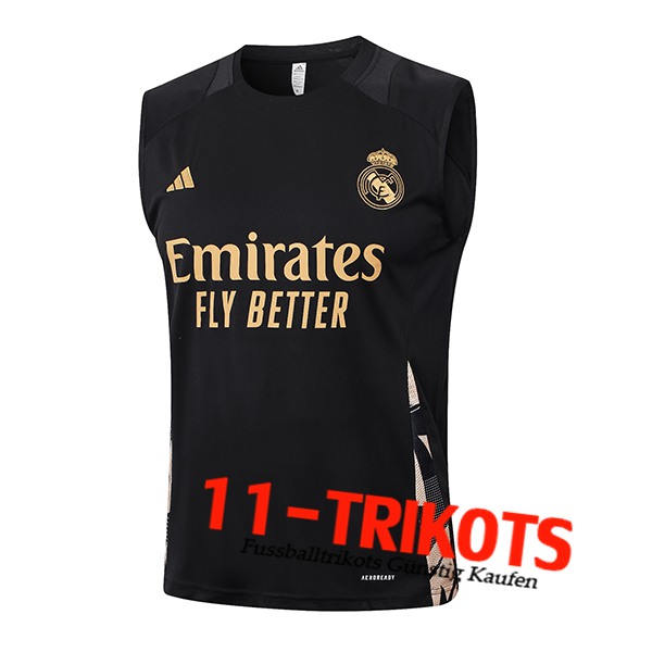 Real Madrid Trainings-Tanktop Schwarz/Gelb 2024/2025 -04