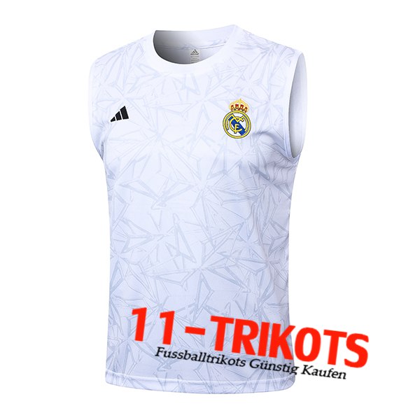 Real Madrid Trainings-Tanktop Weiß 2024/2025 -02