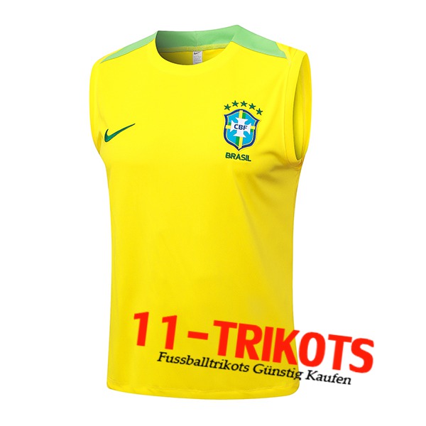 Brasilien Trainings-Tanktop Gelb/Grün 2024/2025