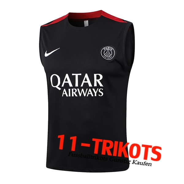 PSG Trainings-Tanktop Schwarz/Rot 2024/2025 -03