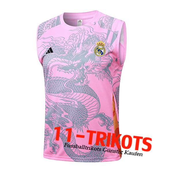 Real Madrid Trainings-Tanktop Rosa/Grau 2024/2025 -03