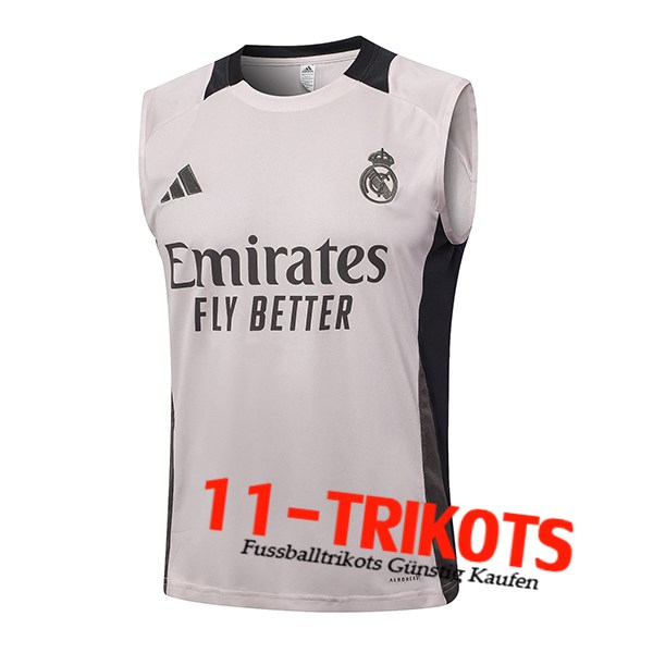 Real Madrid Trainings-Tanktop Rosa/Grau 2024/2025 -02