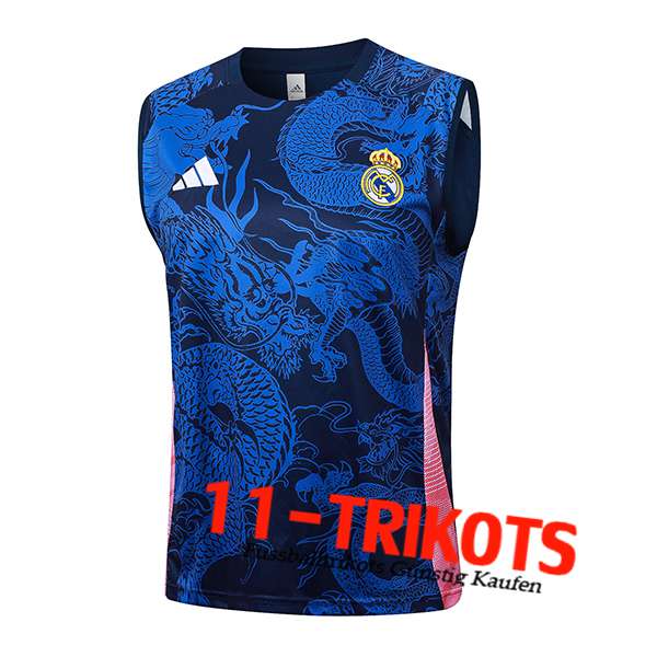 Real Madrid Trainings-Tanktop Blau/Rosa 2024/2025