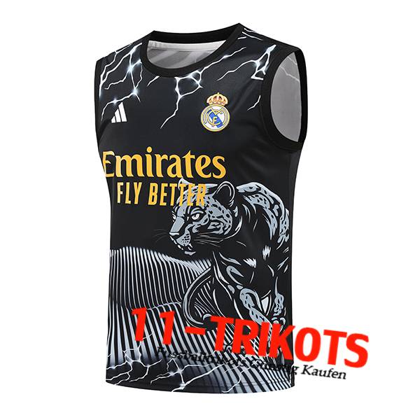 Real Madrid Trainings-Tanktop Schwarz/Weiß/Gelb 2024/2025