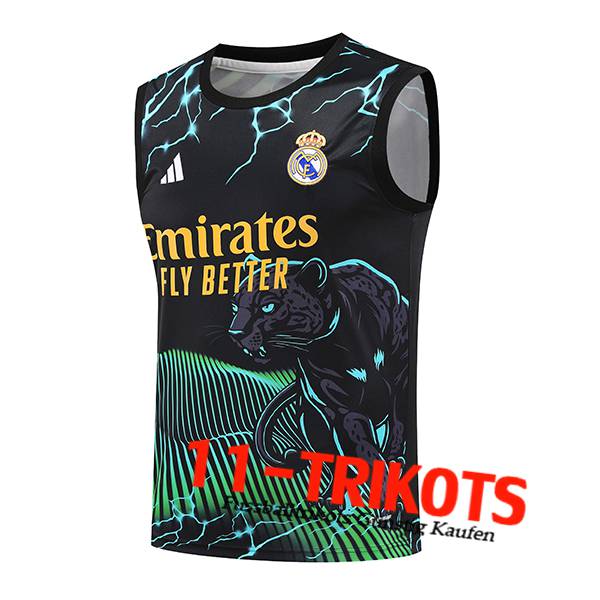 Real Madrid Trainings-Tanktop Schwarz/Grün/Gelb 2024/2025