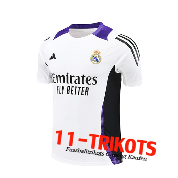 Real Madrid Trainingstrikot Weiß/Schwarz/lila 2024/2025