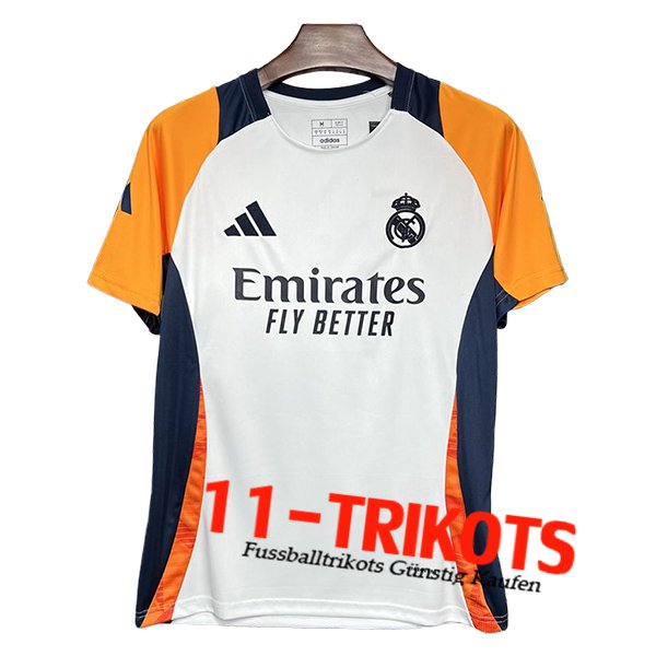 Real Madrid Trainingstrikot Weiß/Orange/Blau 2024/2025