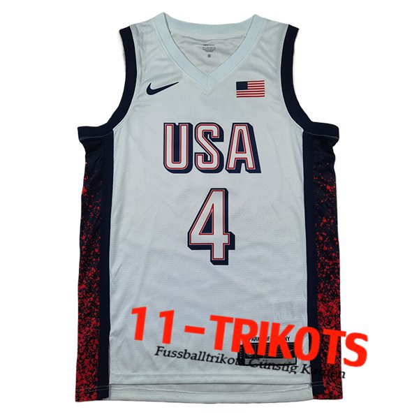 USA NBA Trikot (CURRY #4) 2024/25 Weiß/Schwarz/Rot