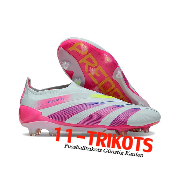 Adidas Fussballschuhe PREDATOR ELITE LACELESS BOOTS FG Grau/lila/Rosa