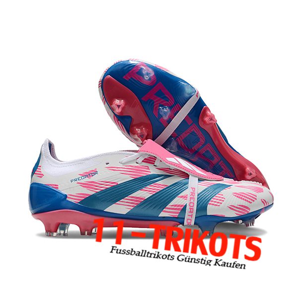 Adidas Fussballschuhe Predator Elite Tongue FG Weiß/Rosa/Blau