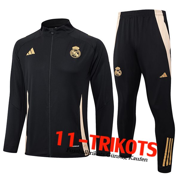 Real Madrid Trainingsanzug Trainingsjacke Schwarz/Gelb 2024/2025 -02