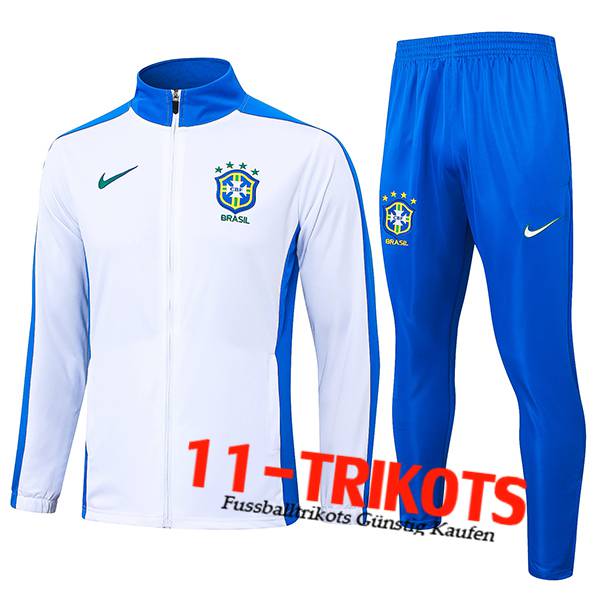 Brasilien Trainingsanzug Trainingsjacke Weiß/Blau 2024/2025