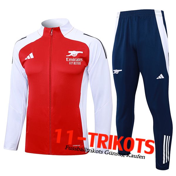 Arsenal Trainingsanzug Trainingsjacke Weiß/Rot 2024/2025