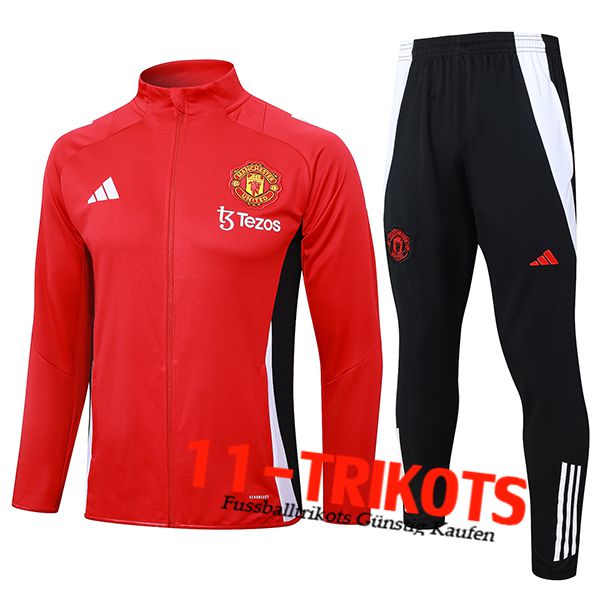 Manchester United Trainingsanzug Trainingsjacke Rot/Schwarz/Weiß 2024/2025