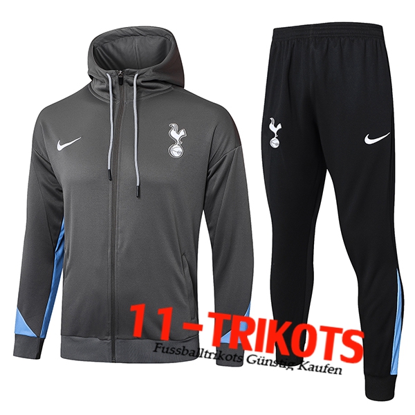 Tottenham Hotspur Trainingsanzug Mit Kapuze Trainingsjacke Windbreaker Grau/Blau 2024/2025