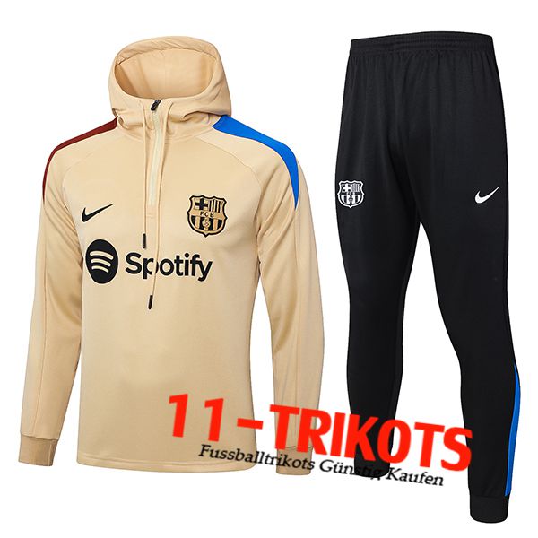 FC Barcelona Trainingsanzug Mit Kapuze Trainingsjacke Windbreaker Gelb 2024/2025