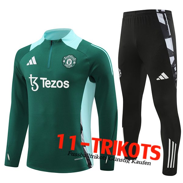 Manchester United Trainingsanzug Grün/Blau 2024/2025