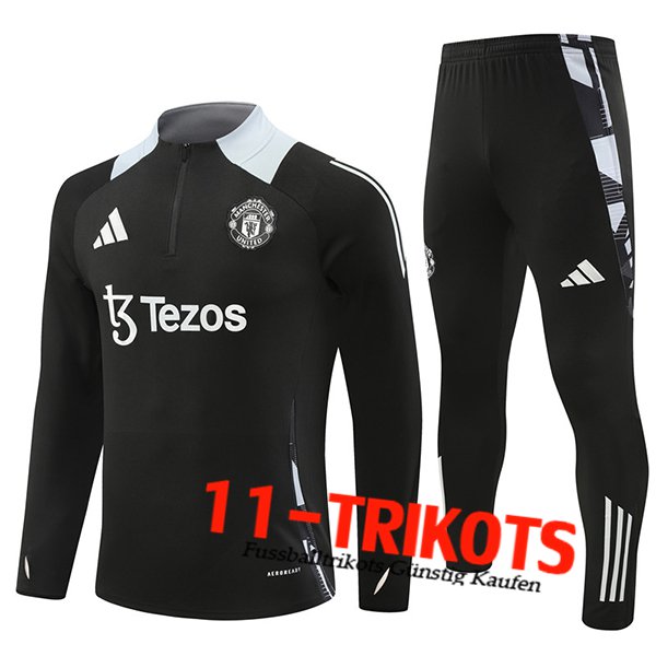 Manchester United Trainingsanzug Schwarz/Grau 2024/2025 -03