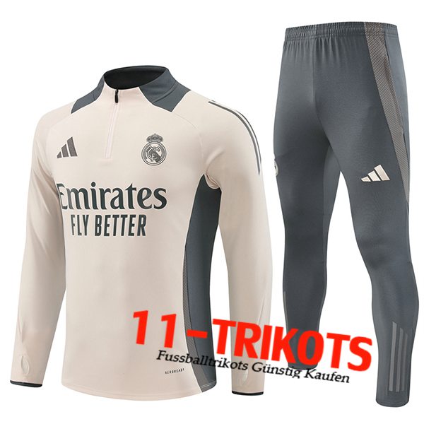 Real Madrid Trainingsanzug Beige/Grau 2024/2025