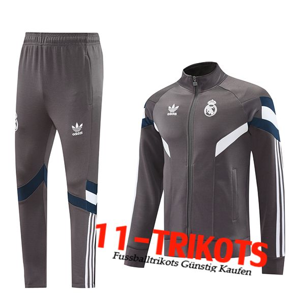 Real Madrid Trainingsanzug Trainingsjacke Grau 2024/2025